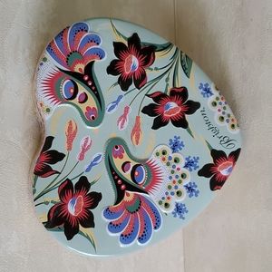 Brighton Collectables Floral Pattern Heart Shaped Metal Jewelry Box